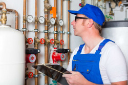 Installation de pompe à chaleur avec unité gainable